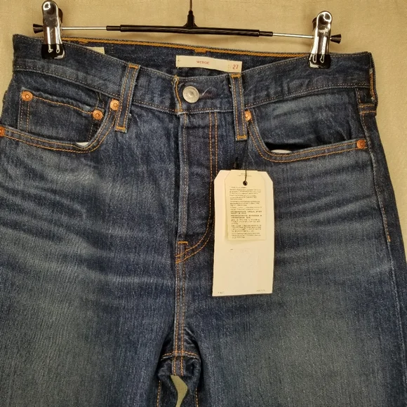 Levi's Wedgie High Rise Premium Denim Jeans in Authentic Favorite Sz 27 NWT - Picture 8 of 15